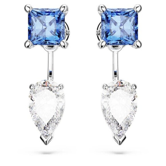 SWAROVSKI Mesmera earring jackets Mixed cuts, Detachable, Blue, Rhodium plated - Picture 1 of 9